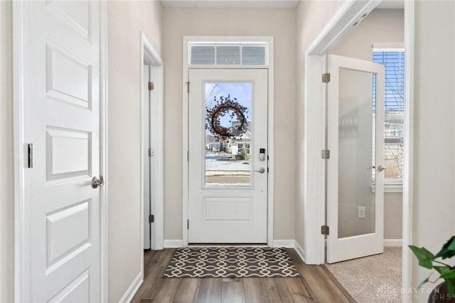 entryway featuring hardwood / wood-style flooring