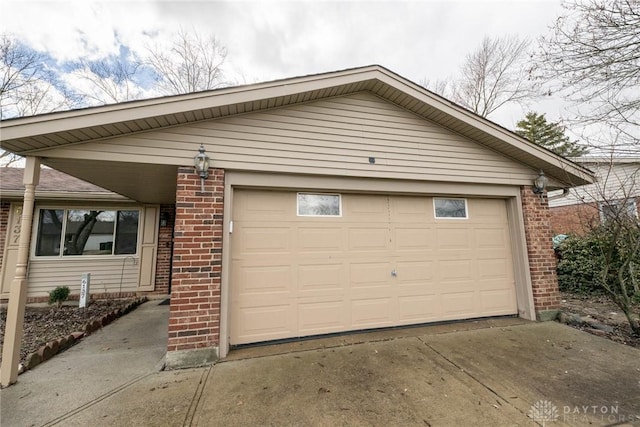 view of garage