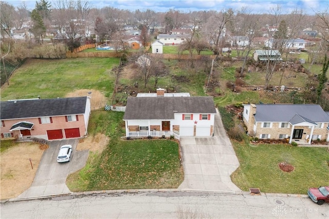 aerial view featuring a residential view