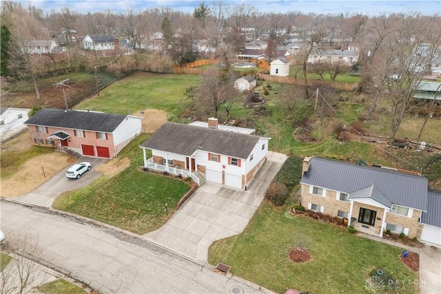 drone / aerial view with a residential view