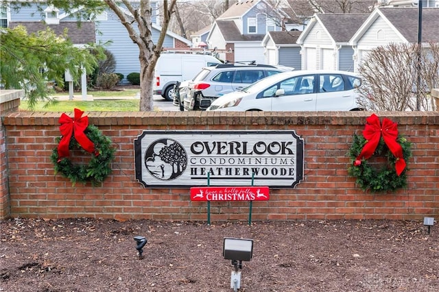 view of community sign