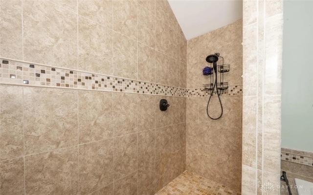 room details featuring a tile shower