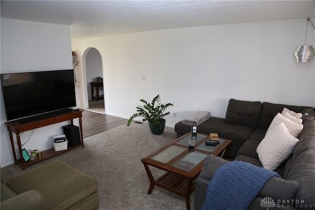 view of carpeted living room