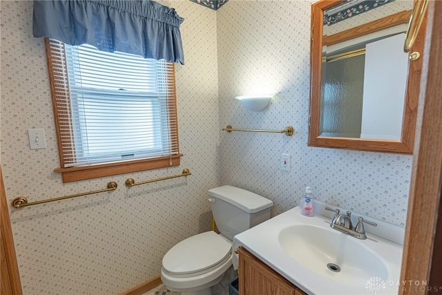 bathroom with toilet and vanity