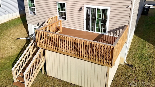 deck with a lawn