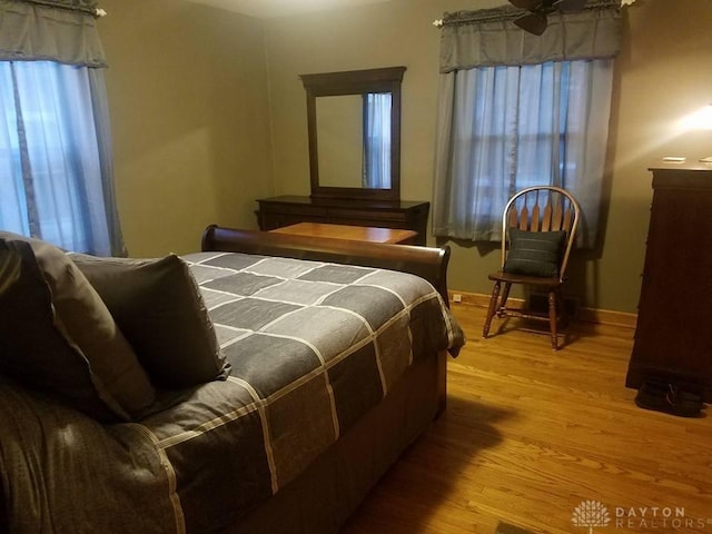 bedroom featuring light hardwood / wood-style flooring