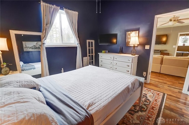 bedroom featuring hardwood / wood-style floors