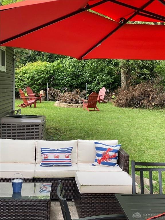 view of patio / terrace featuring an outdoor hangout area and central air condition unit