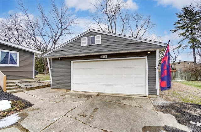 view of garage