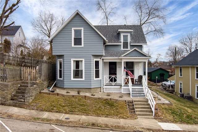 view of front of property with a porch