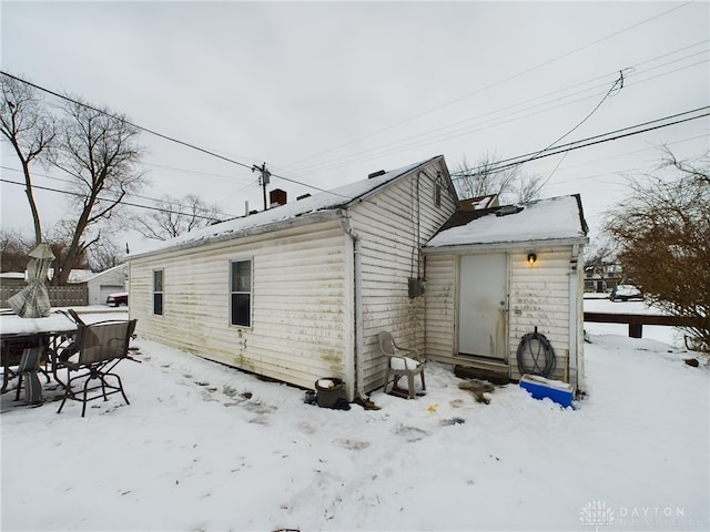 view of snowy exterior