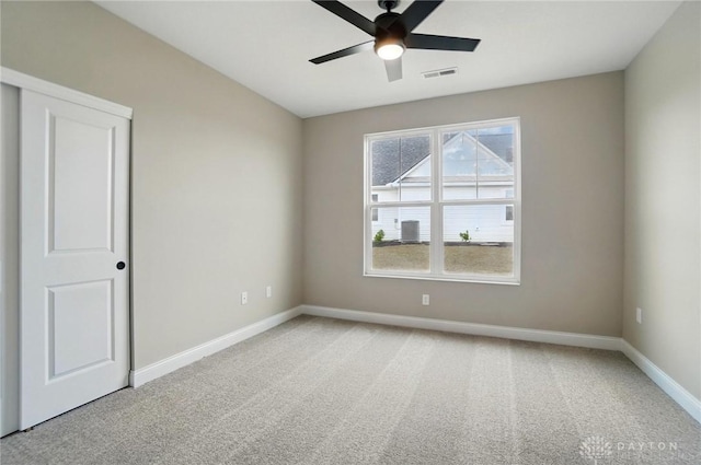 1507 Kingsgate, Springfield, OH 45502 - empty room featuring baseboards, ceiling fan, and light carpet