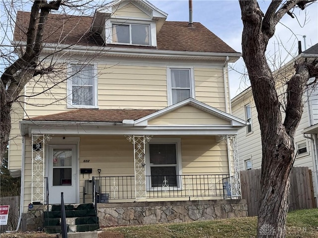 view of front of house featuring covered porch