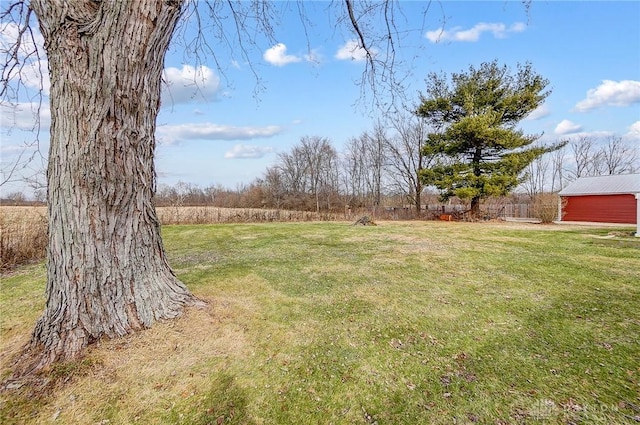 view of yard with a rural view