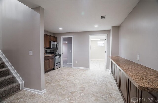 kitchen with appliances with stainless steel finishes