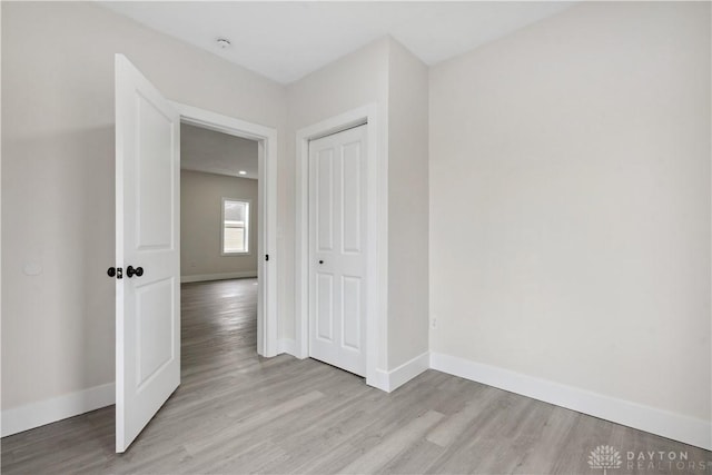 interior space with light hardwood / wood-style floors