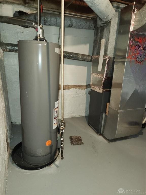 utilities featuring heating unit and water heater