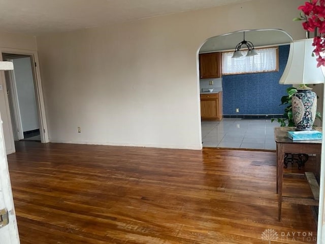 interior space with light hardwood / wood-style flooring