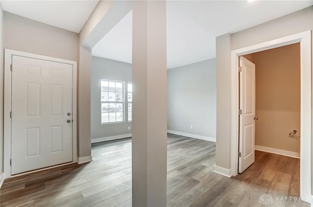 entrance foyer with light wood-type flooring