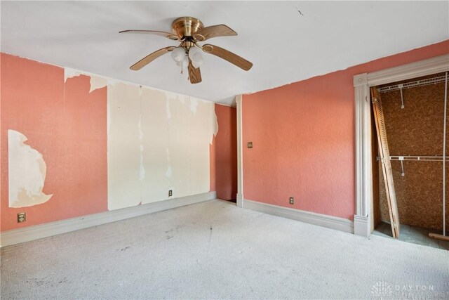 spare room featuring ceiling fan