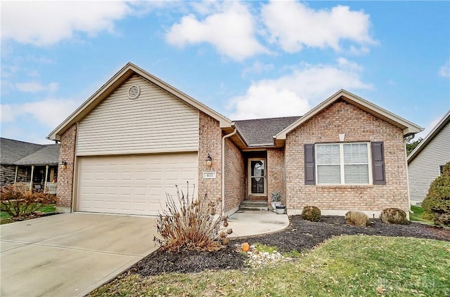 view of front of house with a garage