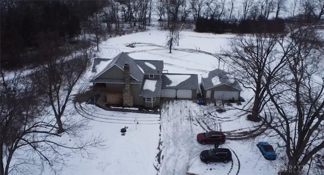 view of snowy aerial view