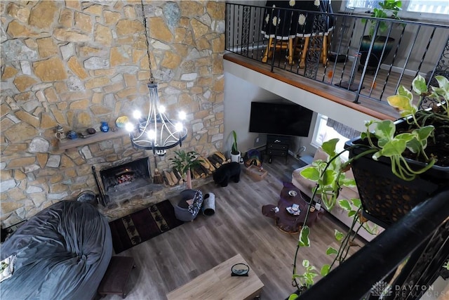 living room featuring hardwood / wood-style flooring