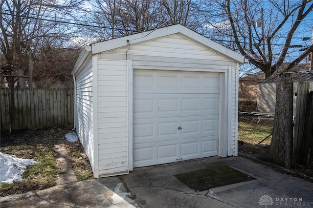 view of garage