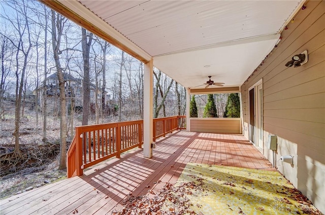 deck featuring ceiling fan