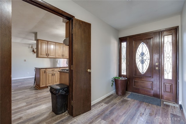 entrance foyer featuring hardwood / wood-style flooring