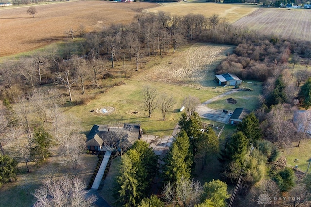 drone / aerial view with a rural view