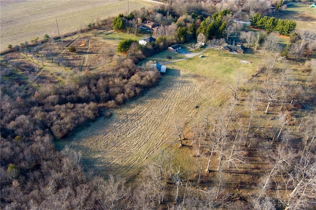 bird's eye view with a rural view