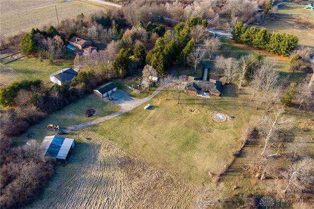 bird's eye view with a rural view