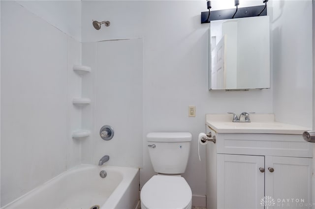 full bathroom with vanity, toilet, and shower / bath combination