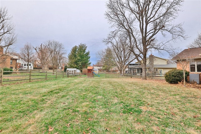 view of yard featuring a playground