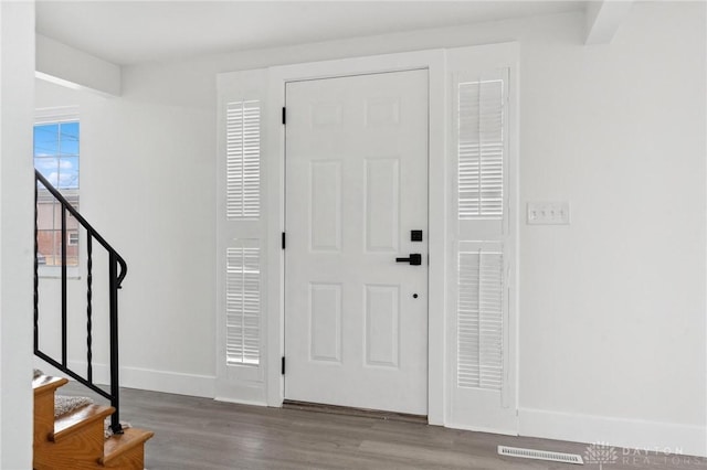 foyer featuring hardwood / wood-style flooring