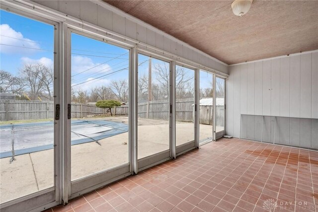 view of unfurnished sunroom