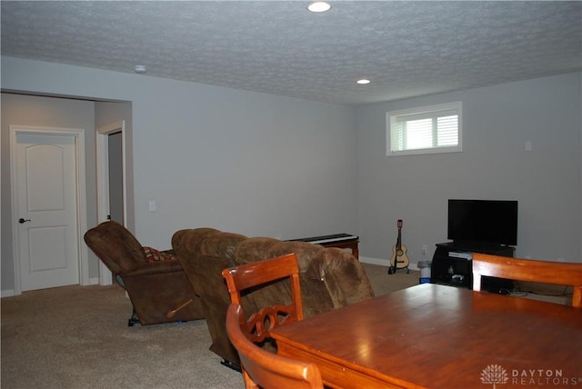 interior space featuring a textured ceiling