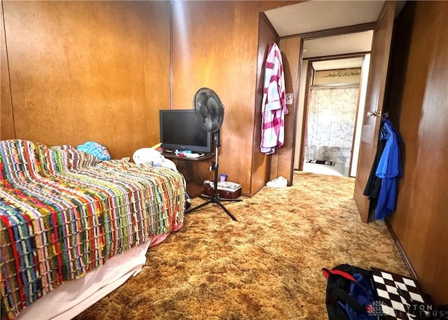 bedroom with carpet