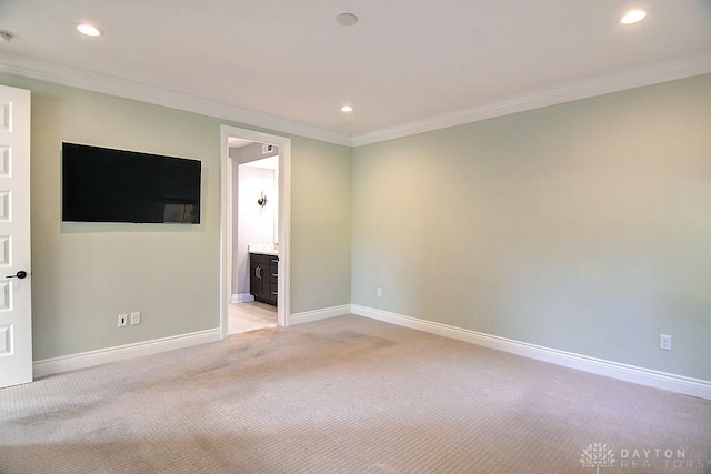 9460 Banyan Ct, Centerville, OH 45458 - unfurnished room featuring crown molding, recessed lighting, light colored carpet, and baseboards