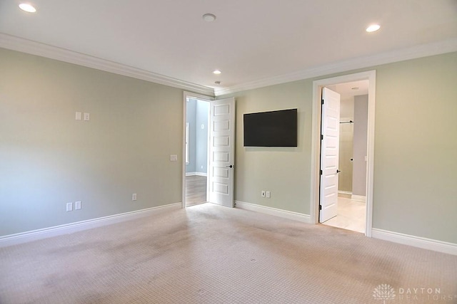9460 Banyan Ct, Centerville, OH 45458 - spare room with recessed lighting, light colored carpet, baseboards, and ornamental molding