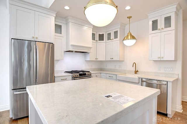 9460 Banyan Ct, Centerville, OH 45458 - kitchen with white cabinetry, recessed lighting, appliances with stainless steel finishes, and a sink