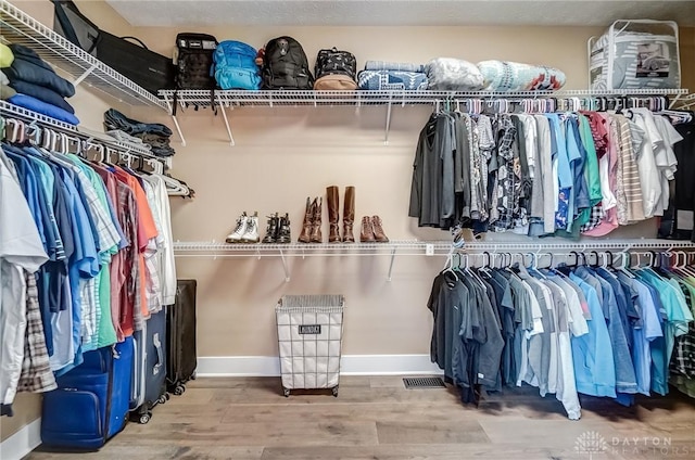 spacious closet with wood-type flooring