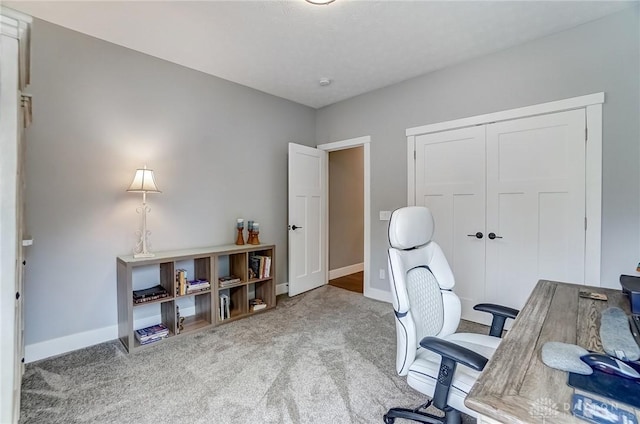 office area with carpet floors