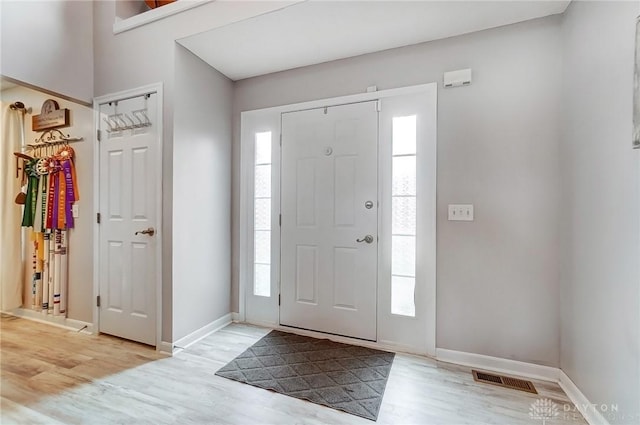 entryway featuring light wood-type flooring