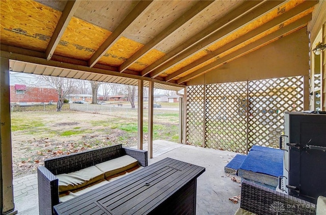 view of patio featuring an outdoor living space