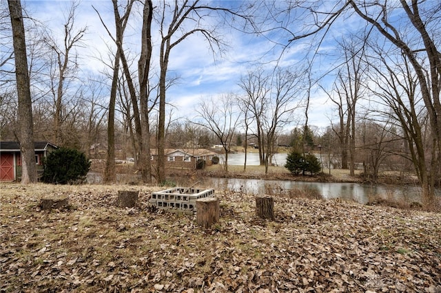 view of yard featuring a water view