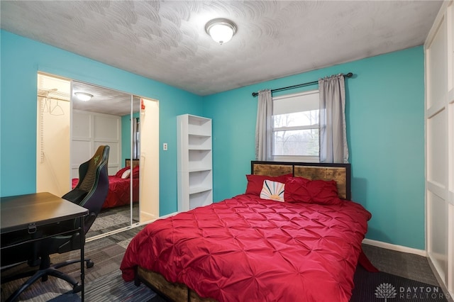 bedroom with a textured ceiling