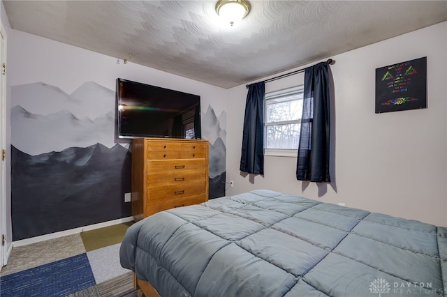 bedroom with a textured ceiling