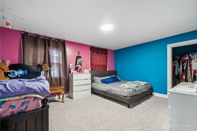 bedroom with carpet floors